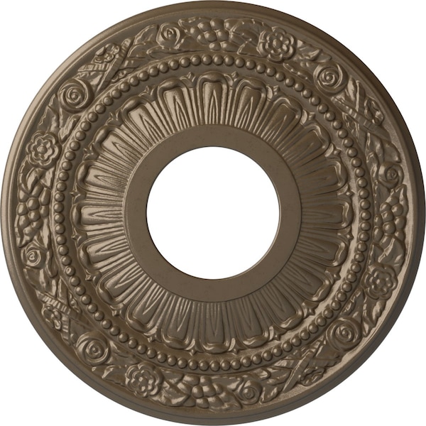 Ekena Millwork Nadia Ceiling Medallion (Fits Canopies up to 4 7/8"), 12 1/8"OD x 3 5/8"ID x 7/8"P, Warm Silver CM12NAWSS - main